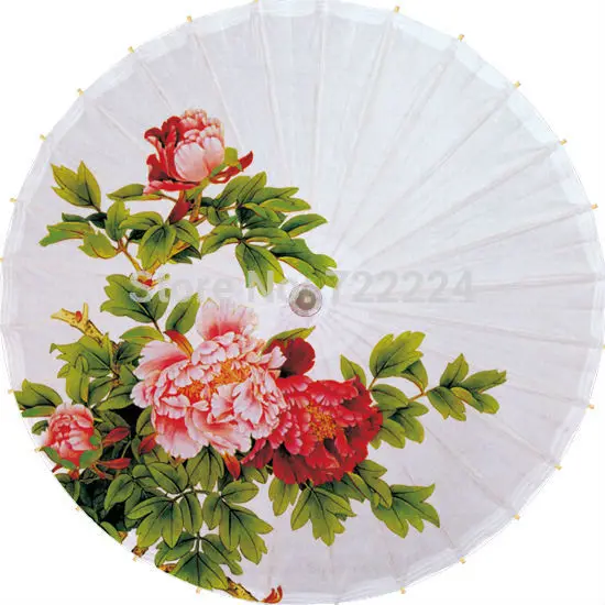 

Dia 84CM Classical handmade Blooming Peony painting 1 oiled paper waterproof sunscreen decoration umbrella