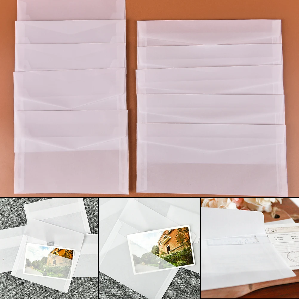 

5pcs/pack Translucent Envelope Message Card Letter Storage Paper Gift Stationary