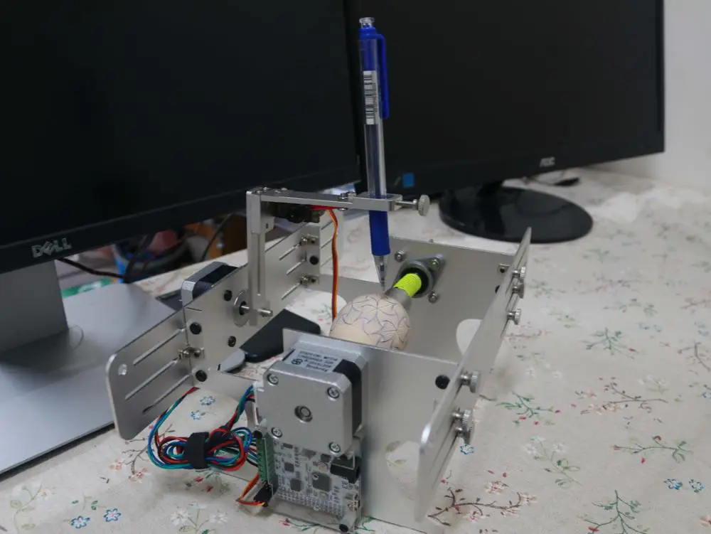Не Asembled Металл Sphereobot eggbot для рисования на яйце и шарике серебристого цвета