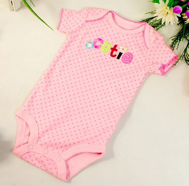 Free Shipping 3pcs/lot Toddle Summer Short Sleeve Cute Rompers Boys Girls Wiggle-in Cotton Multicolor Bodysuits/B105-10 | Детская одежда