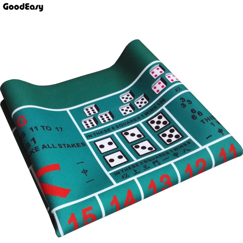 1.2*0.6m Suede Rubber Square Green Casino Texas Hold'em Poker Table Mat Poker Family Party Game Table Cloth with Shoulder Bag