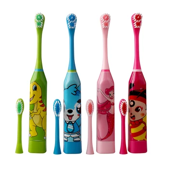 

Children Electric Toothbrush Cartoon Double-sided Tooth Brush Kids Home Soft Hair Toothbrush with 2 pcs Brush Head
