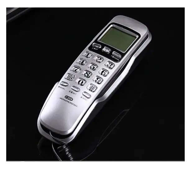 Mini Wall Fixed Telephone Call ID Redial DEL Hotel Bathroom Home Business Office Telephone Landline Phone Home Black