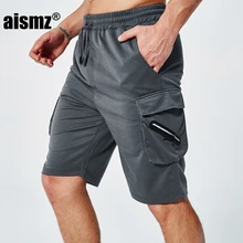 Aismz для мужчин шорты для женщин Лето г. Большие карманы дышащий мужские шорты в повседневном стиле тренировки бермуды по колено пляжные мужск