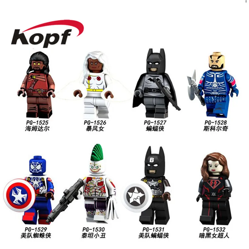

PG8124 Single Sale Super Heroes Learning Hemdar Storm Woman Batman Scolchi DIY Figures Building Blocks For Children Toys Gift