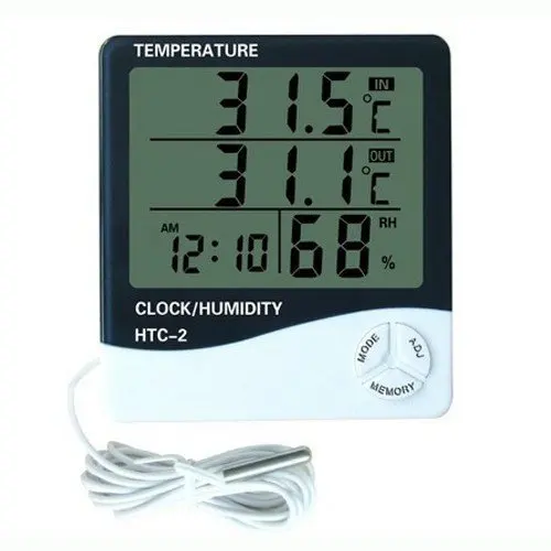 

HTC-2 Digital LCD Indoor Outdoor Thermometer Hygrometer Clock Calenda Dual C/F Humidity Temperature
