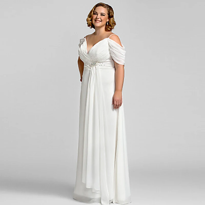 plus size white evening dress