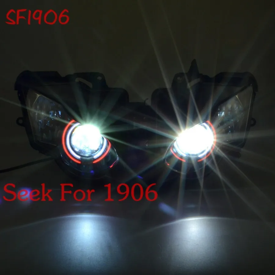 35 Вт HID двойной Halo Eyes сборка фар подходит для Honda CBR1000RR CBR1000 RR 2008-2011 белый и красный ангельские глазки