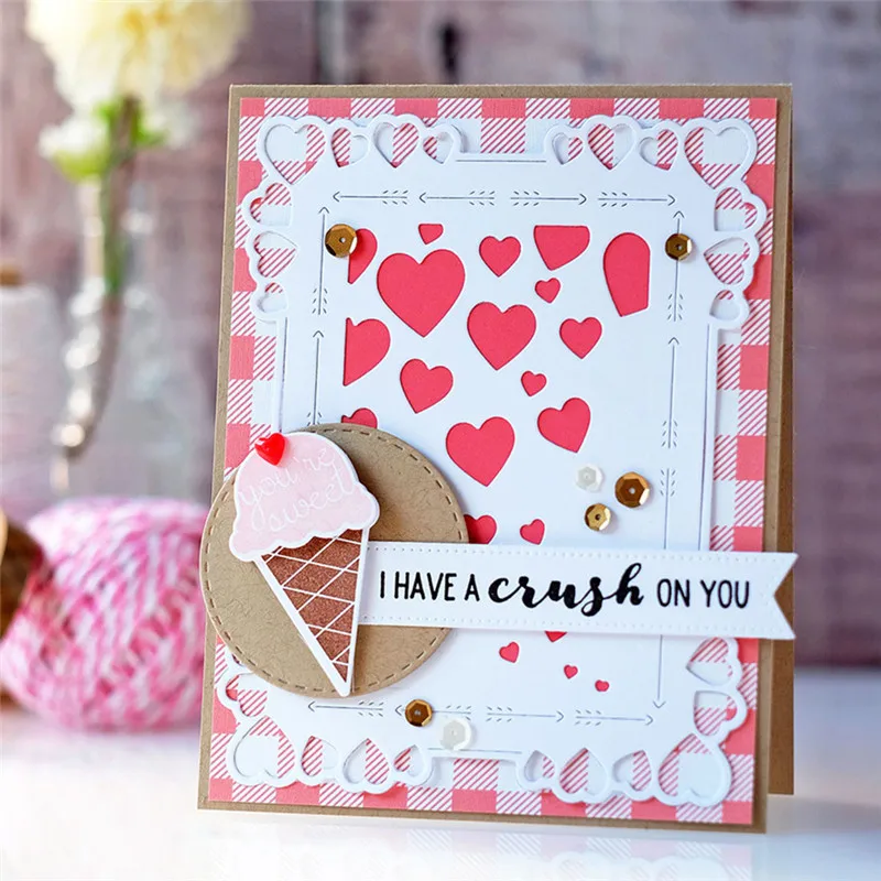 

Eastshape Hearts Dies Metal Cutting Dies Scrapbooking Valentine for Background Card Making Embossing Stencils New Dies for 2019
