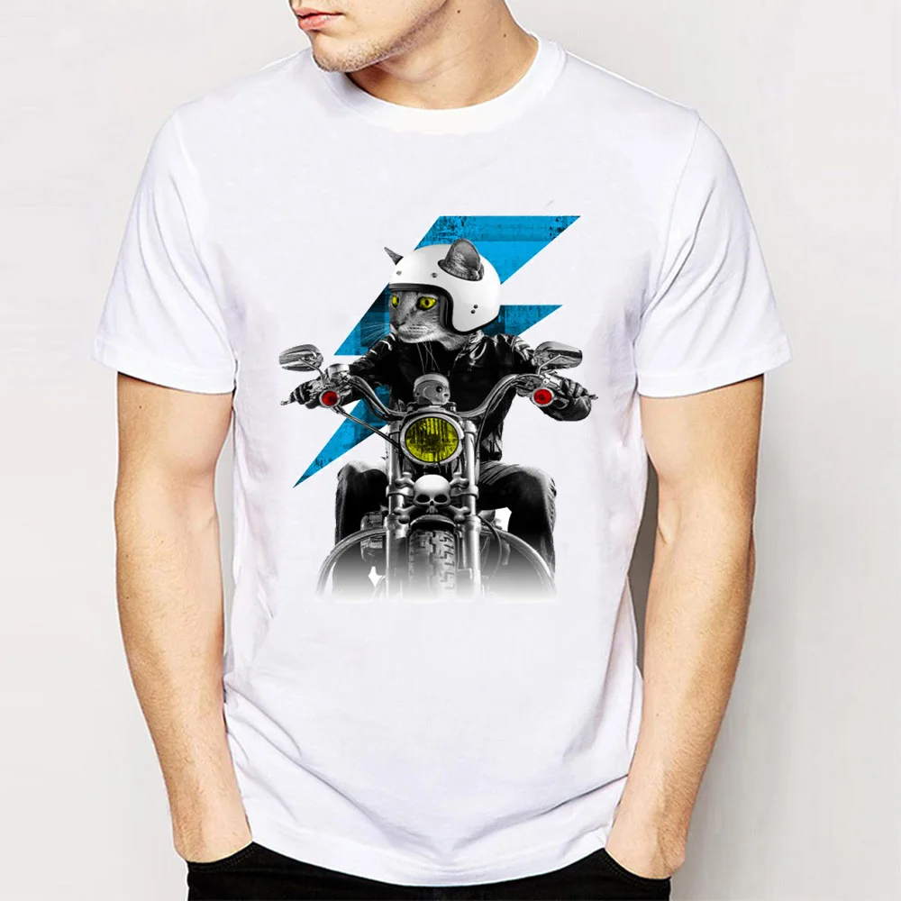 Футболка мужская с принтом кота и скутера лето осень 2018|fashion tshirt|tshirt fashioncool tshirt |