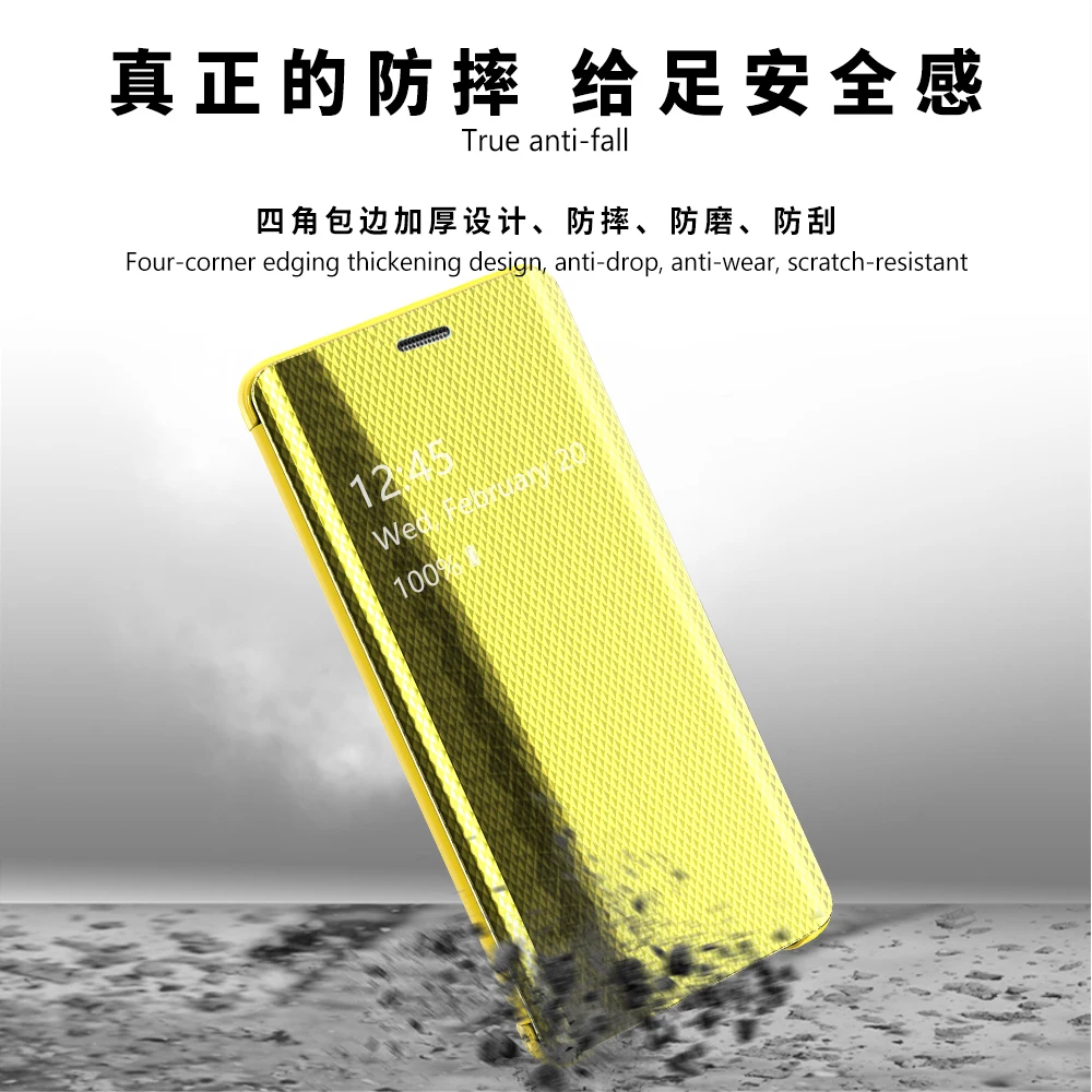 Зеркальный умный флип чехол для Samsung Galaxy S9 S8 Plus S7 S7Edge Note 8 9 вертикальный зеркальный
