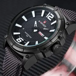 NAVIFORCE холст ремень Для мужчин s часы Открытый Модные Спортивные военные кварцевые часы Для мужчин неделю Дисплей мужской часы Relogio Masculino