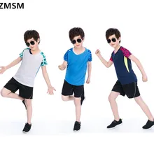 Детские теннисные майки ZMSM, спортивные Джерси, влагоотводящие быстросохнущие дышащие детские спортивные костюмы для бадминтона, футболка, настольный теннис NM5060