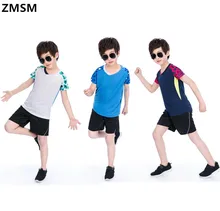 ZMSM Kids Tennis Shirts Sports Jersey Wicking Quick Dry Breathable Children Badminton Racing Suit T-Shirt Table Tenni NM5060