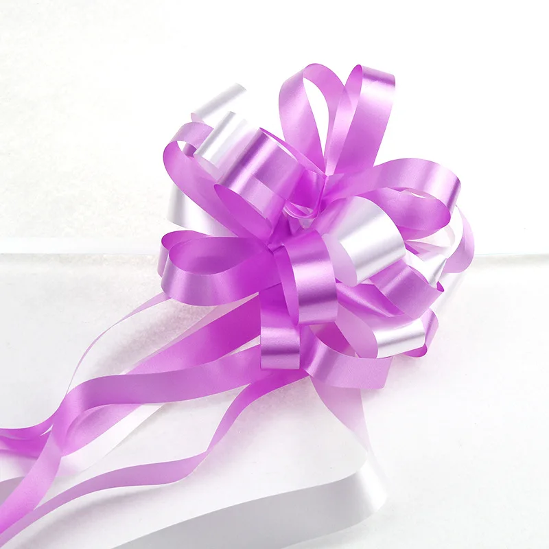 VOILEY, 5 шт., бант, ленты, украшение на свадьбу, день рождения, вечеринку, для упаковки подарков, романтическое украшение для дома, автомобиля, сделай сам, тянущаяся Цветочная лента, B - Цвет: Light purple