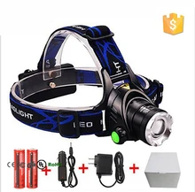 3000LM LED Headlamp CREE XML T6 3 Modes Rechargeable Headlight Head Lamp Spotlight For Fishing+Charger(US EU UK)+2 PCS 18650