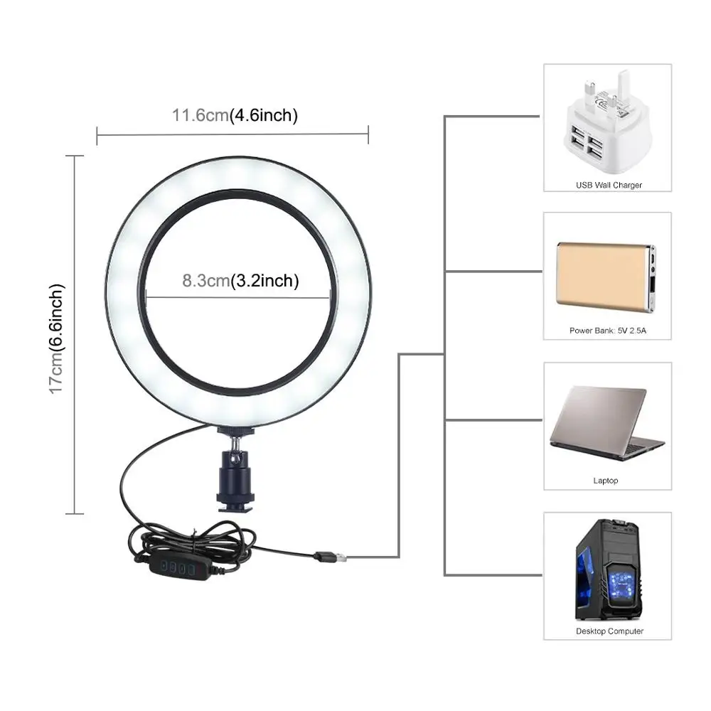  PULUZ 4 in 1 Vlogging Live Broadcast Ring LED Selfie Light Smartphone Video Bracket Kits+Microphone