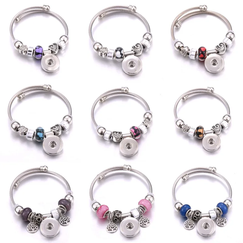 New Snap Jewelry Beaded bracelet 18mm buttons Bracelets DIY beads