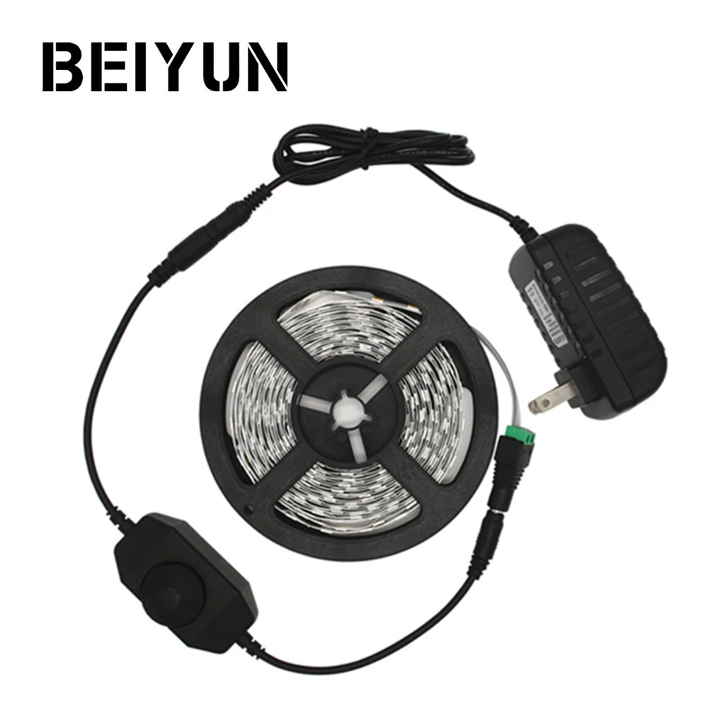 

5630 Dimmable LED Strip 5M 300LED Not Waterproof DC 12V Fita LED Light Strips Flexible Neon Tape With 2A Power and Dimmer