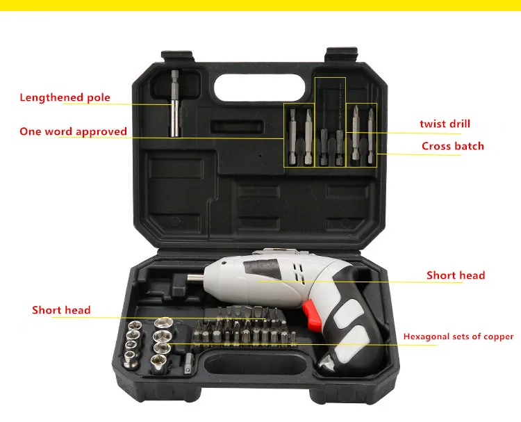 4,8 V электрическая отвертка многофункциональная перезаряжаемая ручная сверлильная электрическая отвертка набор электроинструмента