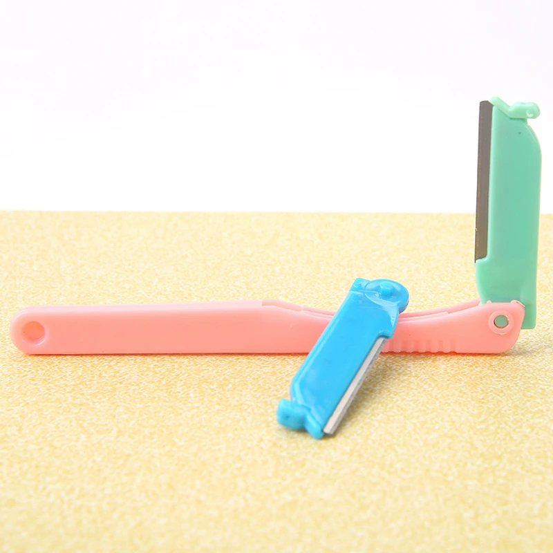 

1 Set Safe Makeup Beauty Scraping Knife Replaceable Blade Folding Eyebrow Shaping Knife With Blister Packing
