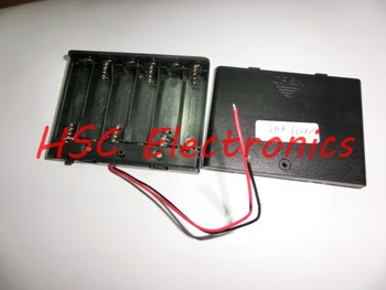 

High Quality Brand New 6 x AA 2A Battery Holder Box Case W/ lead ON/OFF Switch Enclosed Box Snap On