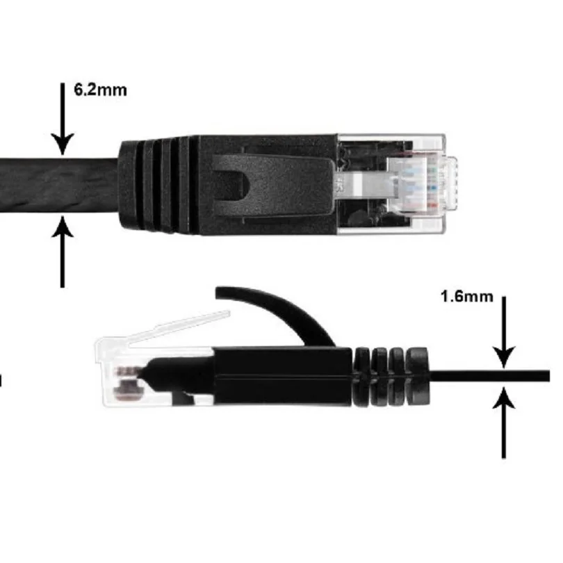 0.25M 1FT  Pure copper wire CAT6 Flat UTP Ethernet Network Cable RJ45 Patch LAN cable black white color