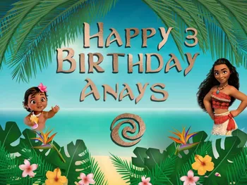

Custom Moana Banner Palm Tree Beach Backdrop Polyester or Vinyl Cloth High Quality Computer Print Birthday BackgroundEY545587518
