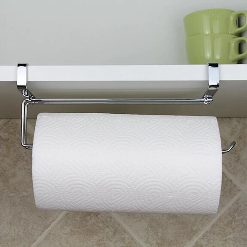 Bathroom Hanging Organizer Toilet Roll Paper Towel Rack Shelf Kitchen
