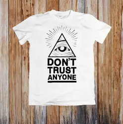 Модная мужская футболка Мужская Летняя Повседневная Illuminati Eyes Don't Trust Anyone унисекс футболка на заказ