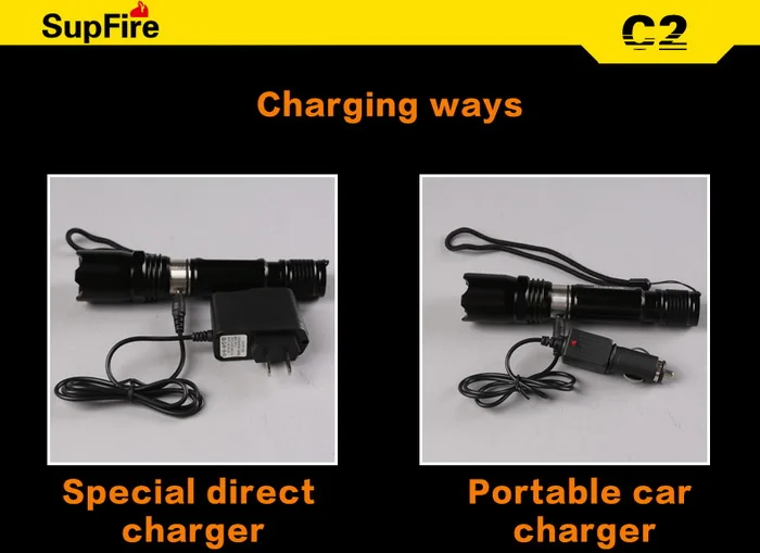 Фонарик SupFire C2 CREE Q5 светодиодный 260 люмен с одной батареей 18650|torch 18650|cree q5 led flashlightq5