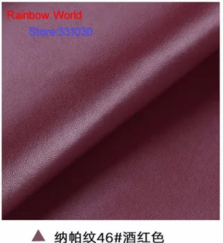 

46# deep red High Quality Nappa Stripes vein grain PU Leather fabric for DIY sofa bed shoes bags Garment material(138*100cm)