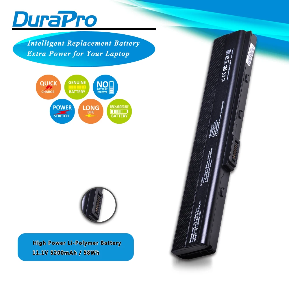 5200mAH K52 Аккумулятор для ноутбука Asus A31 A41 A32 A42 A52 A52F A52J K42 K42F K52F K52J K52JC K52JE