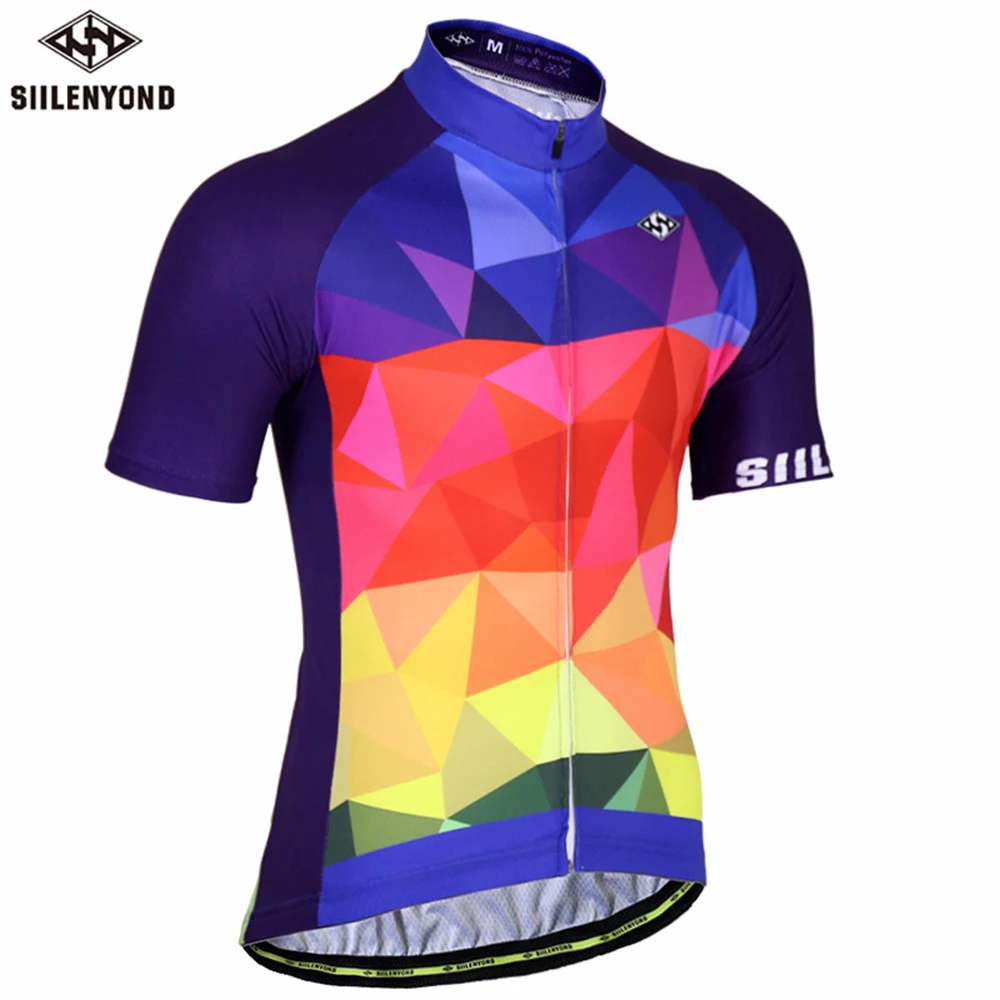 

SIILENYOND Quick Dry Bike Shirt Men Short Sleeve Summer Breathable Bicycle Clothing Tops MTB Bike Clothes Maillot Ciclismo