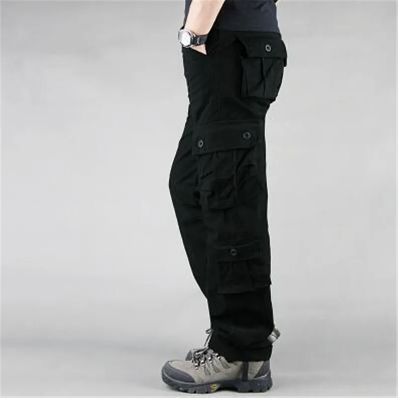 Fashion Military Style Men's Cargo Pants Casual Multi Pockets Tactical Military Pants Spring Cotton Army Trousers Men 8 Pockets cargo jeans for men Cargo Pants