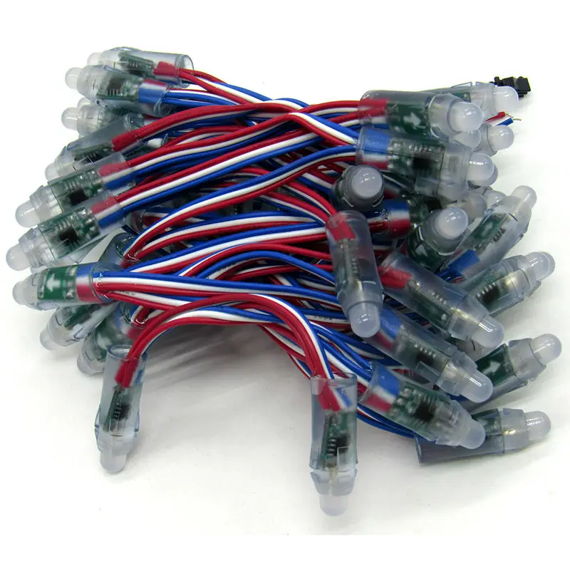 5V 풀 컬러 12mm WS2811 UCS1903 SM16703 led 픽셀 스트링 라이트, 디지털 모듈 50LEDs/스트링 라운드 모양 방수 IP68
