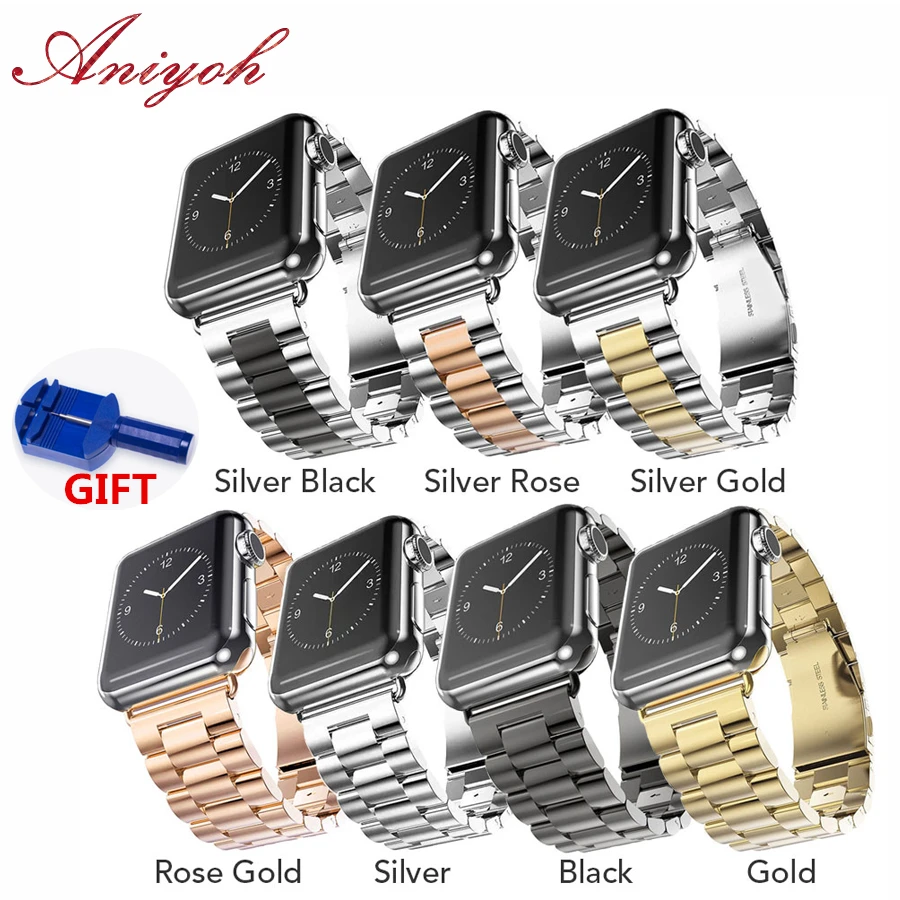 

Aniyoh Metal Stainless Steel Watch Band For Apple Watch 40mm 44mm .Sport Straps For Apple Watch 38mm 40mm Serie 4 3 2 1 Bracelet