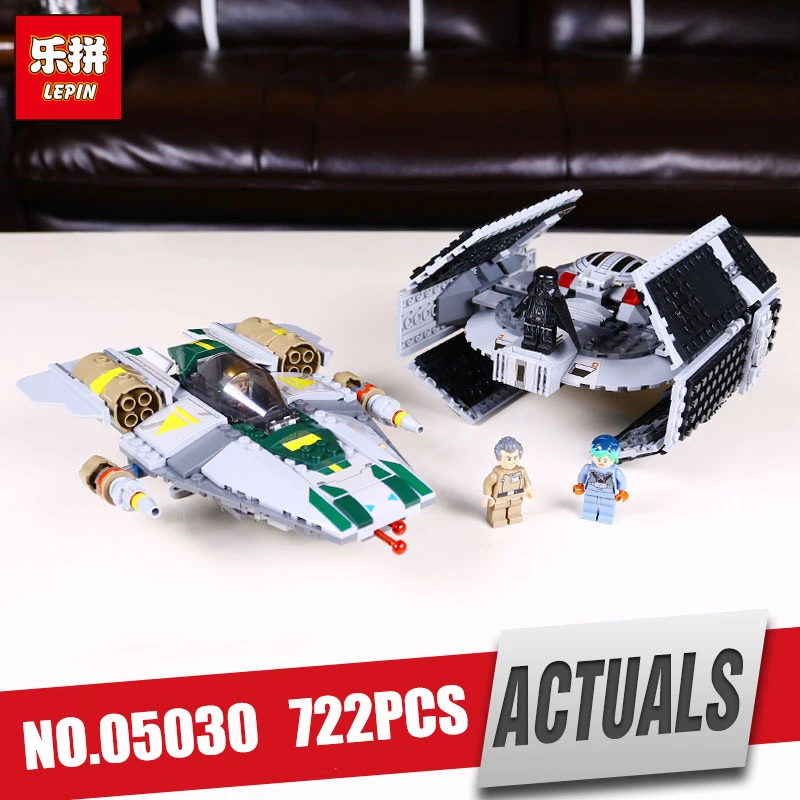 

LEPIN 05030 Star series Wars model Space Vader Tie Advanced VS A-wing Starfighter Building Blocks Compatible legoing 75150 Toy
