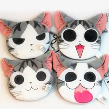 Новинка, 20 штук, женские кошельки для монет с сыром и кошкой, кошелек на молнии, кошелек, плюшевая Сумочка, Monederos Infantiles