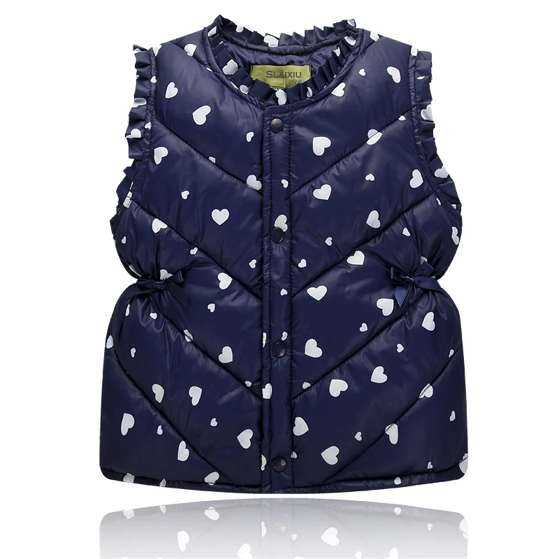 

Sweet Floral Children's Girls Jackets Cotton Warm Kids Vest For Girl Waistcoat Children Outerwear For Kids Clothing 6-Style