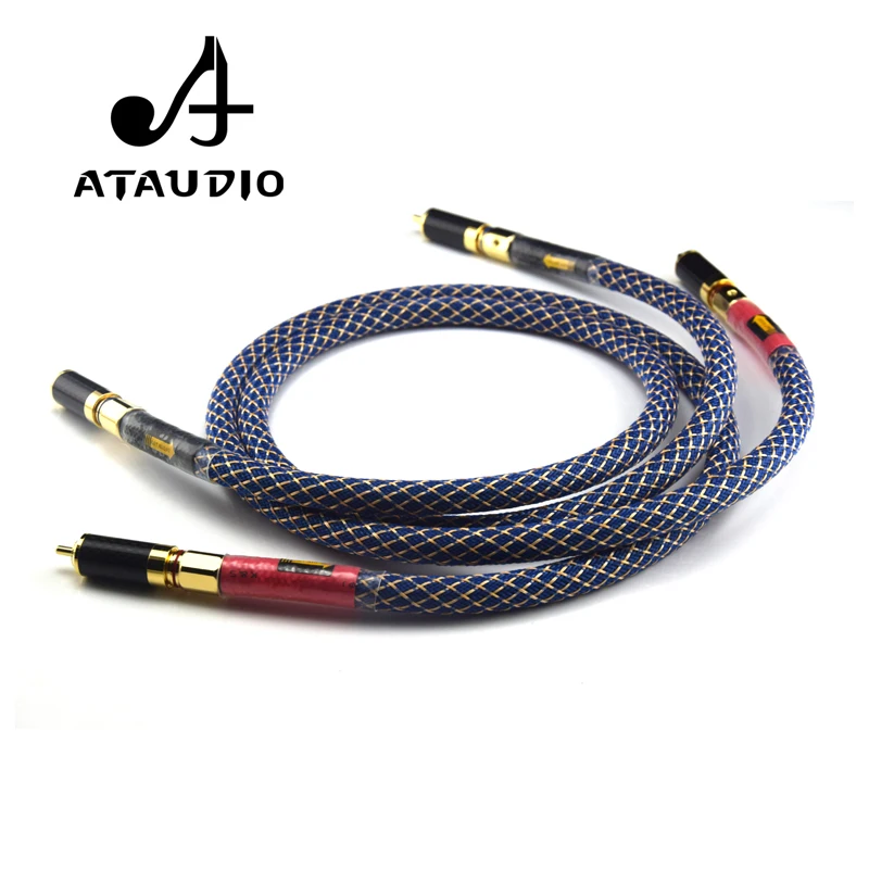 ATAUDIO одна пара Ortofon 8N OFC hi fi RCA кабель чистый медный intecconnect аудиокабель с заглушками