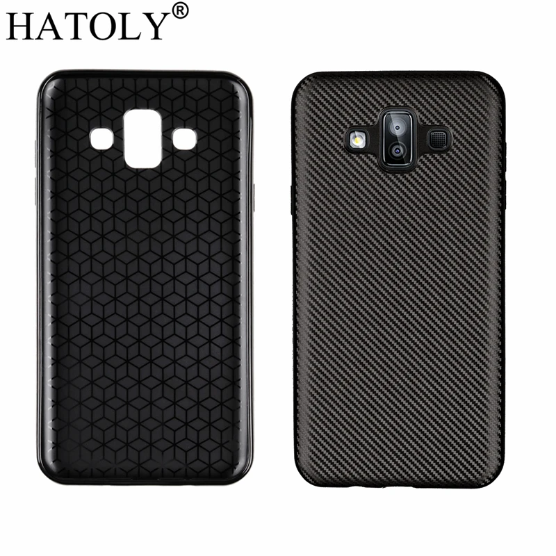 Чехол HATOLY для Samsung Galaxy J7 Duo Ультратонкий Мягкий ТПУ чехол-накладка из углеродного