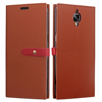 

For Oneplus 3T Premium Folio Flip Phone Case Slim Wallet Leather With Card Slot Cover Case For OnePlus 3T Cell Phone /Brown