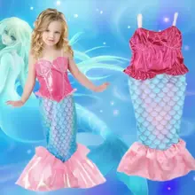 Emmaaby/детское бикини русалки для маленьких девочек; розовый купальник; купальный костюм с оборками; контрастный цвет; Pacthwork; платье в виде рыбьей чешуи