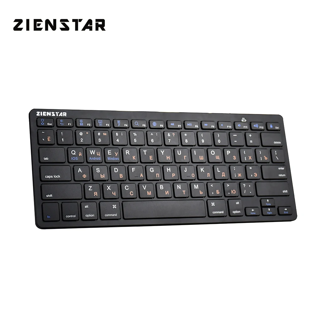 Ультра тонкая беспроводная Bluetooth клавиатура Zienstar для