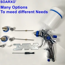 HVLP пистолет-распылитель гравитационная подача 1,4 мм 1,7 мм 2,0 мм Насадка из нержавеющей стали авто распылитель краски Профессиональный Аэрограф-распылитель