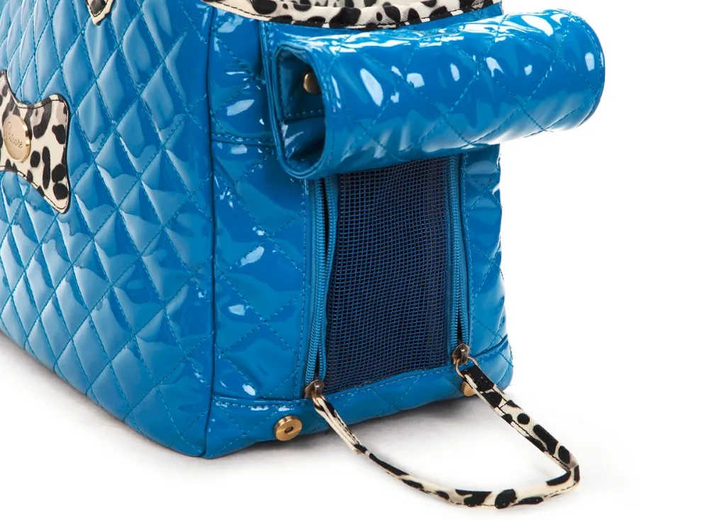 Синяя сумка-переноска для собак из искусственной кожи и хлопка с вышивкой модная маленькая сумка для щенков