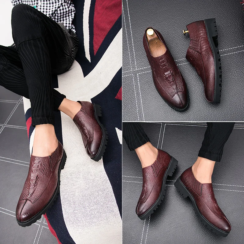 designer snake skin leather men shoes italian luxury brand fish platform party male footwear wedding dress oxford shoes for men (52)