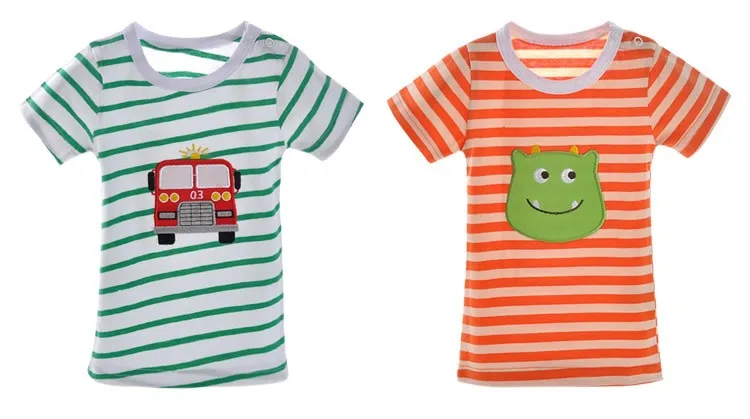 2 шт./партия, летняя футболка для малышей Детская рубашка для мальчиков и девочек хлопковые футболки для детей 1-36 месяцев, повседневные топы, TZ57
