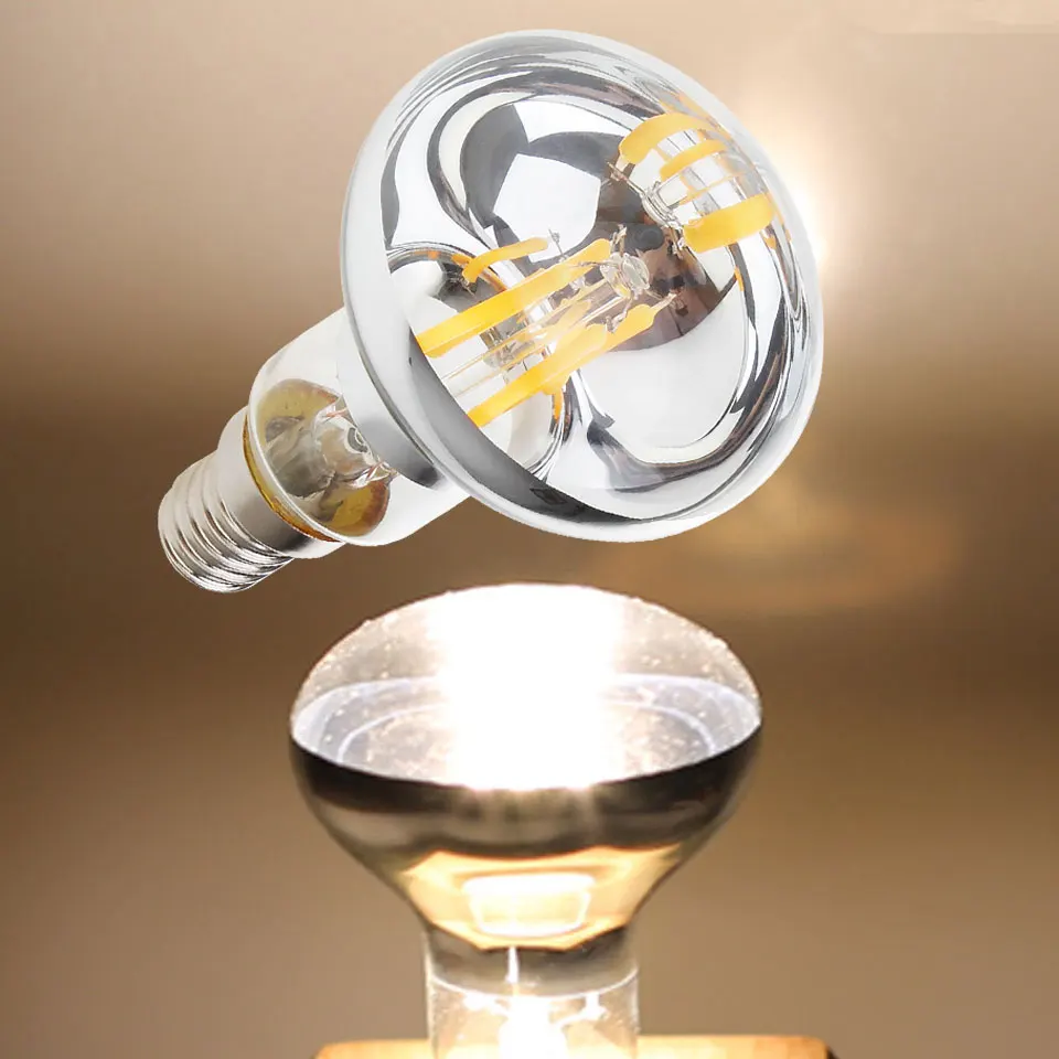 

Unique Retro Spiral Filament LED Bulb R50 4W Edison Globe Lamp Cool Warm Red Blue Green Pink For Home Bar Shop 30W Equivalent